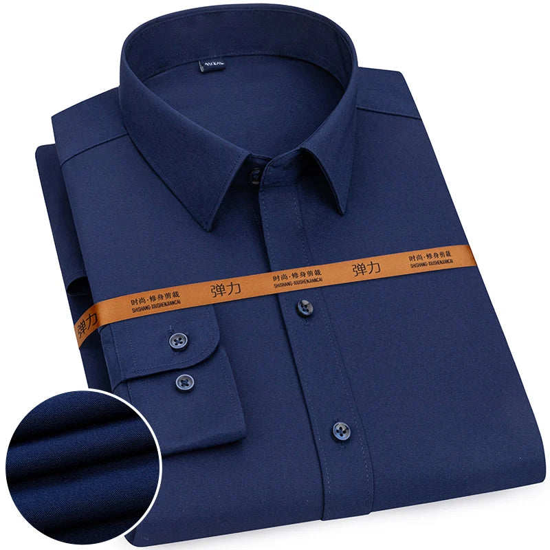 Men's Slim Fit Long Sleeve Business Shirt — Tailored Formal Dress Shirt