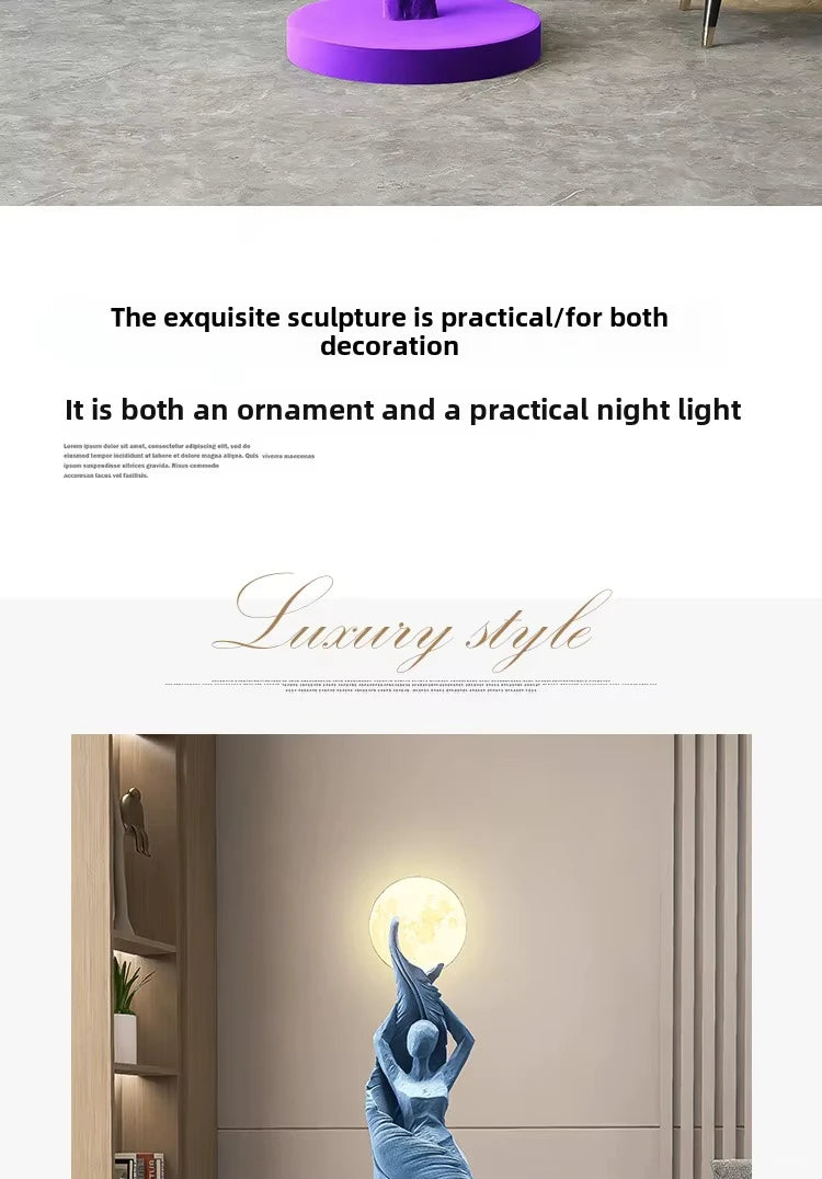Sculptural Resin Lamp – 85 cm LED Accent