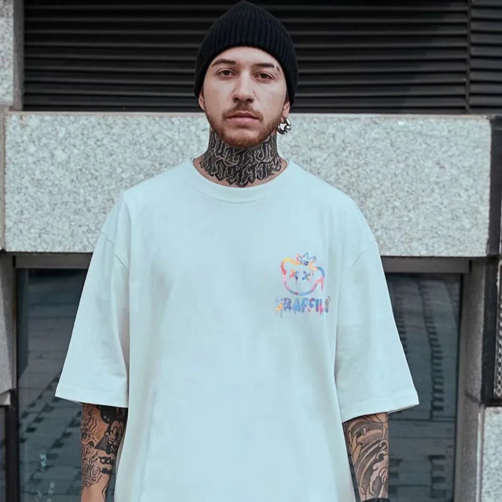Oversized Korean T-Shirt — Loose Fit Round Neck Casual Couple Tee (M–8XL)