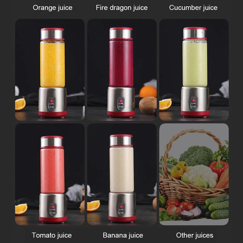 Multifunction Portable USB Rechargeable Blender – Electric Fruit Mixer, Orange Juicer & Milkshake Maker