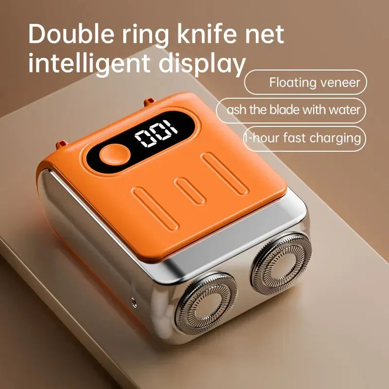 HAOYUNMA R20 Mini Electric Shaver – LED Display, Magnetic Blade, Waterproof, 120-Min Runtime