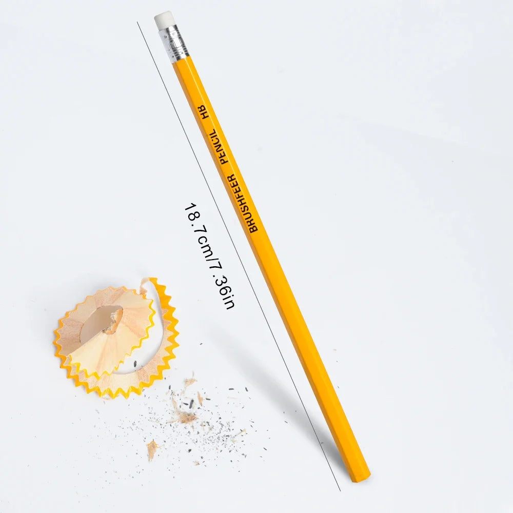 Yellow HB Wooden Pencils with Erasers