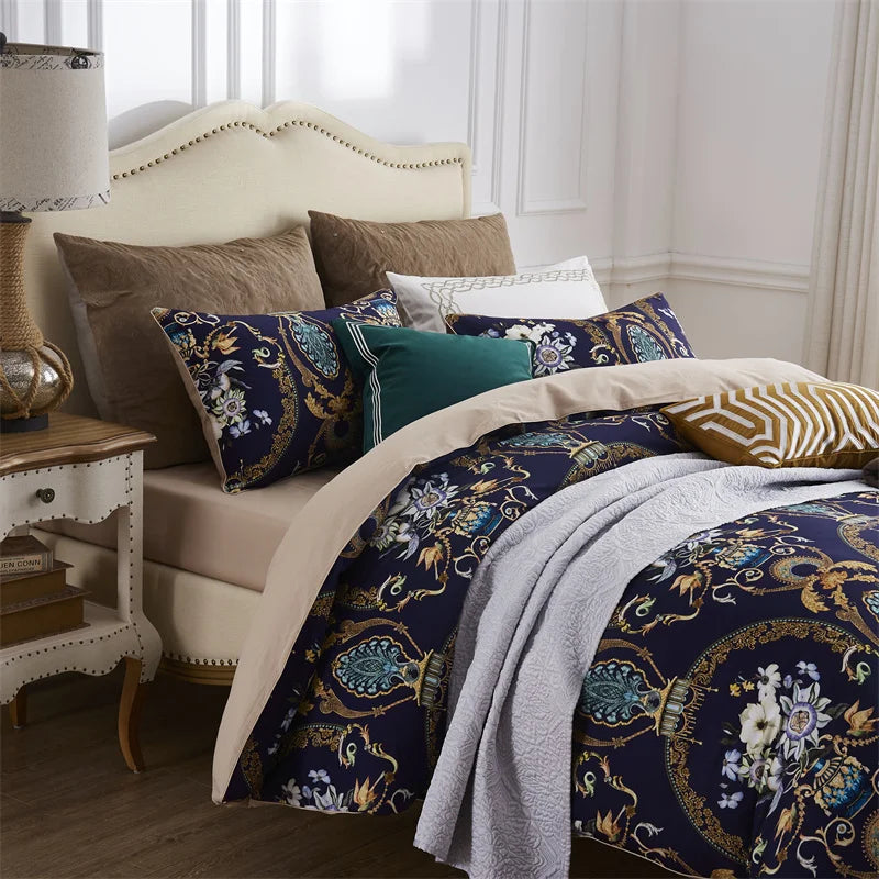 500TC Egyptian Cotton Bedding Set – 4 or 6-Piece Luxury Duvet Cover with Sheet & Pillowcases, 19 Colors