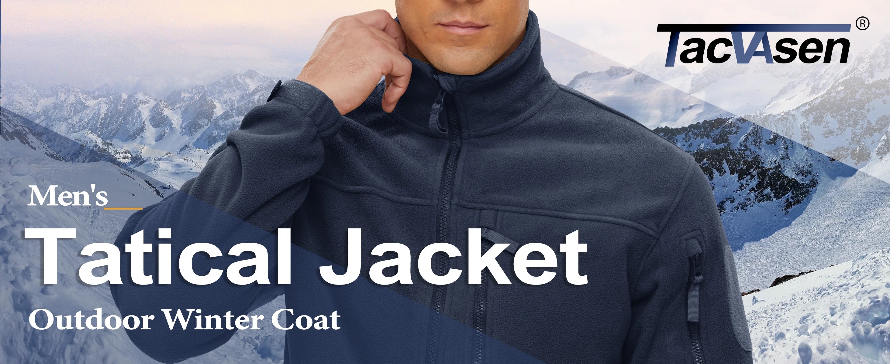Men's Full Zip Fleece Hiking Windbreaker — Multi-Pocket Outdoor Work Jacket