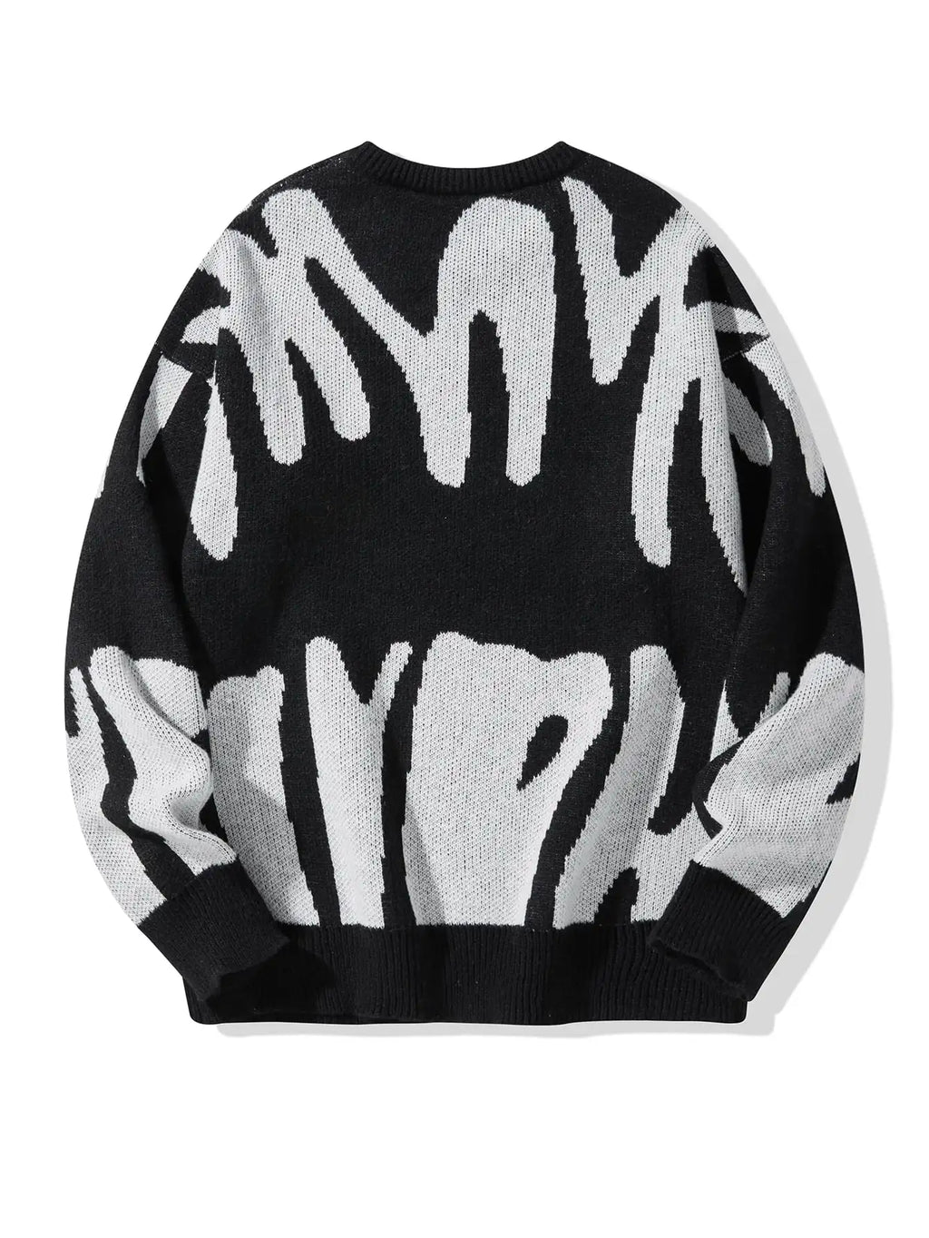 Men's Jacquard Contrast Color Pullover Sweater — Textured Knitwear