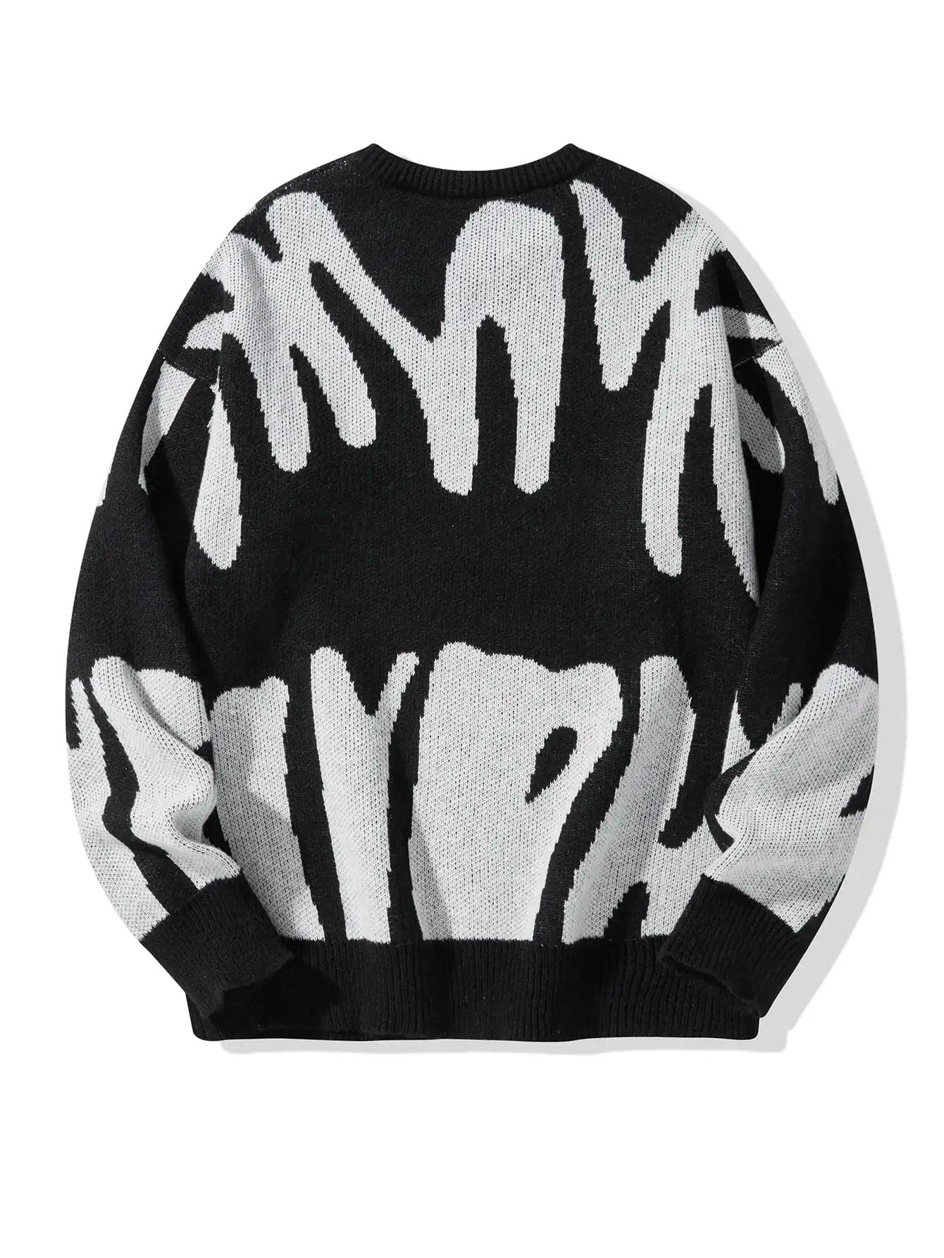 Men's Jacquard Contrast Color Pullover Sweater — Textured Knitwear