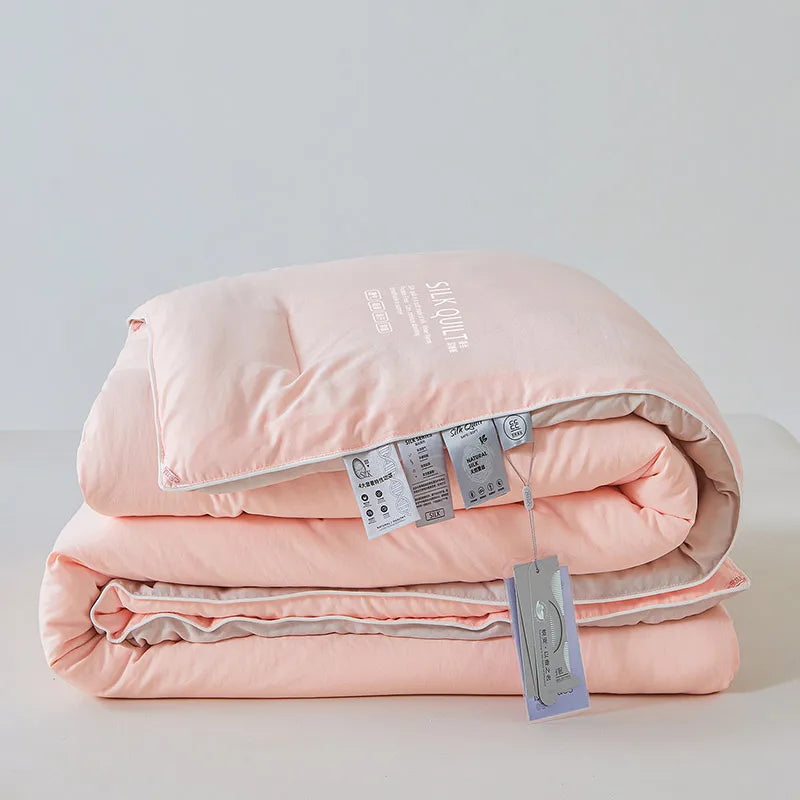 100% Mulberry Silk Quilt – Luxury Soft All-Season Comforter with Temperature Control