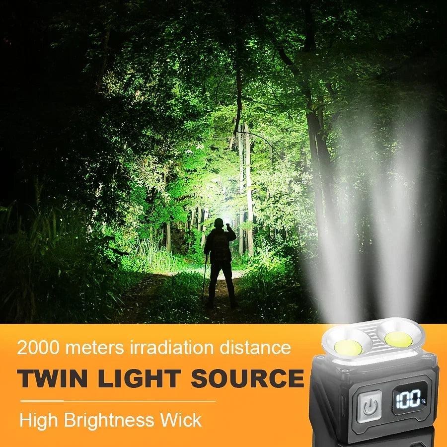 Mini USB Rechargeable LED Flashlight — Magnetic Tail, COB Side Light, Camping Lantern