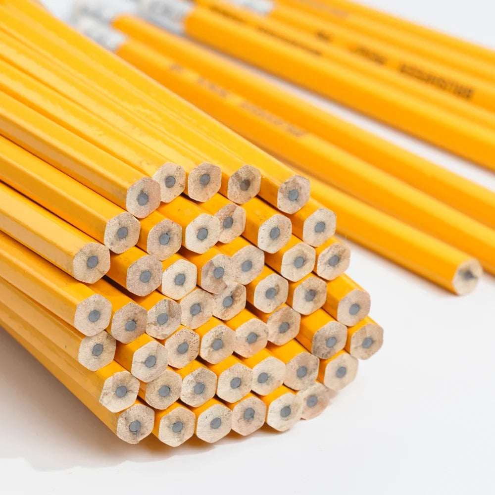 Yellow HB Wooden Pencils with Erasers