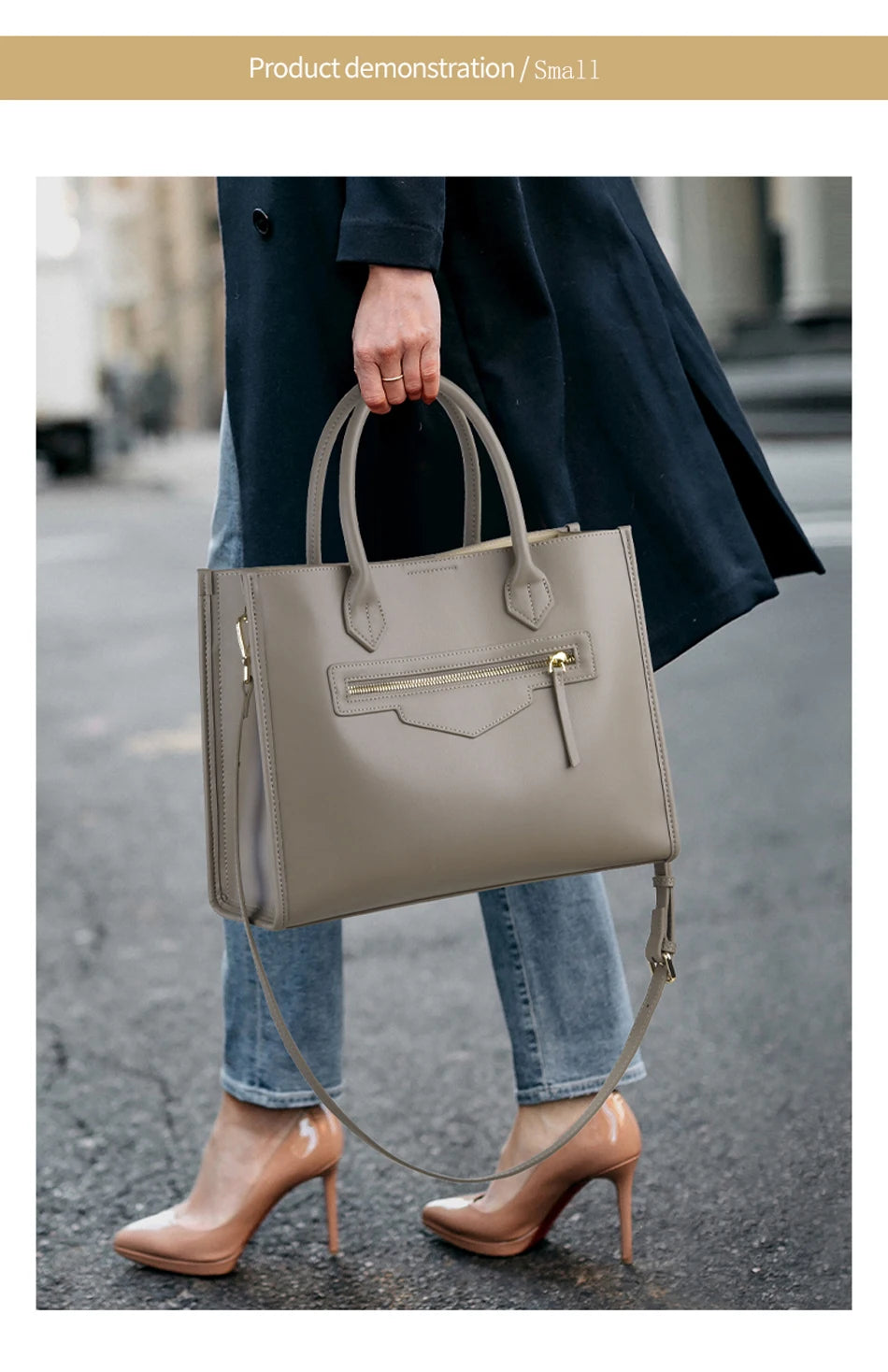 Luxury Cowhide Leather Tote Bag – Large Capacity Shoulder Bag with Laptop Compartment for Women