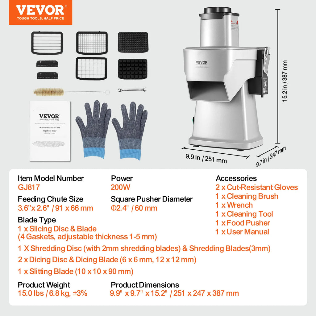 4-in-1 Electric Vegetable Slicer — Multifunctional Food Cutter for Slicing, Shredding, Dicing & Slitting