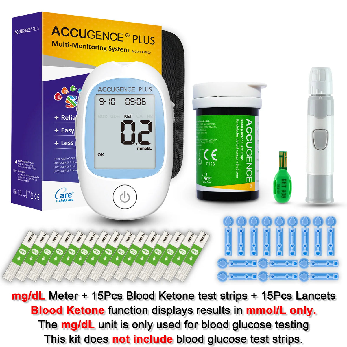 Wcore Blood Ketone Meter Kit – Fast 5-Second Ketone Monitoring for Keto Diet, Ketosis & Low-Carb Lifestyle