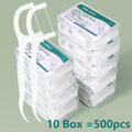 Clean Between Every Tooth. — Portable Disposable Dental Floss Picks | High-Tension Floss Sticks, 50pcs per Box, 1, 2, 3, 5 & 10 Box Options