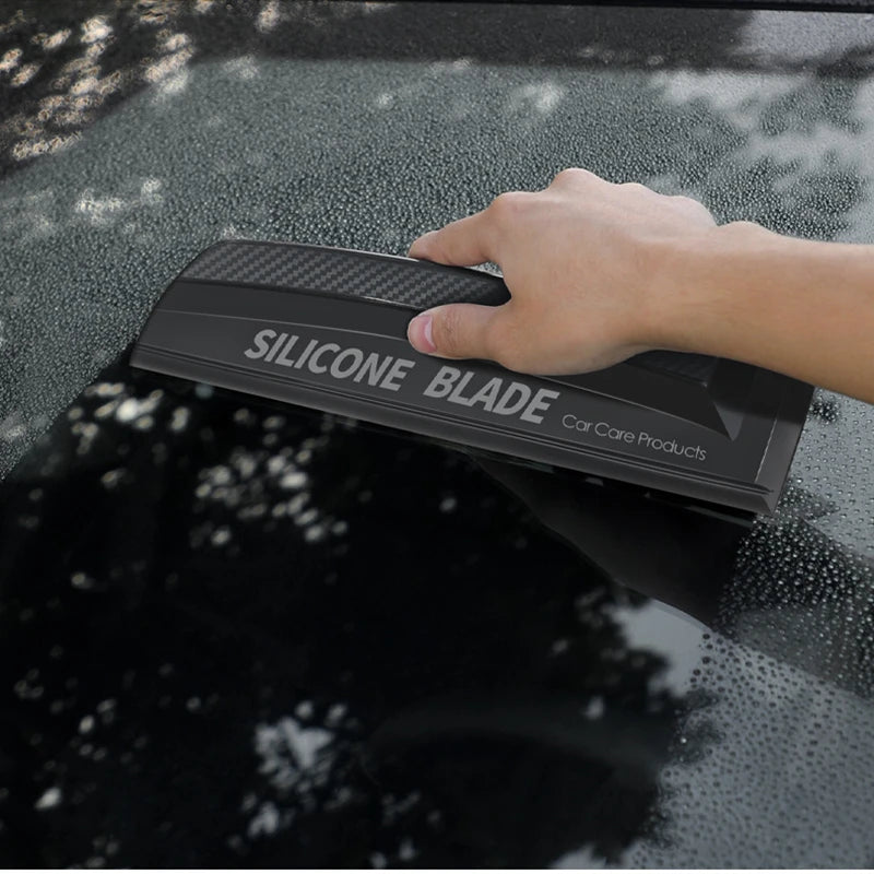 Soft Silicone Car Squeegee — Non-Scratch Window Wiper & Water Drying Blade for Car & Home Glass