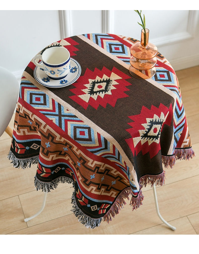 Boho Plaid Tassel Throw Blanket – Decorative Sofa & Bed Cover, Outdoor Camping & Picnic