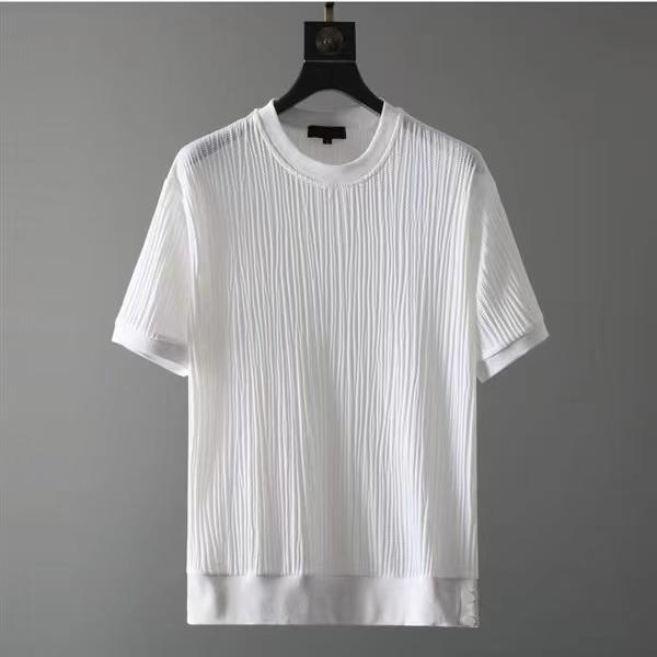 Men's Elastic Pleated Short-Sleeve & Nine-Point Pants Set – Breathable Summer Suit