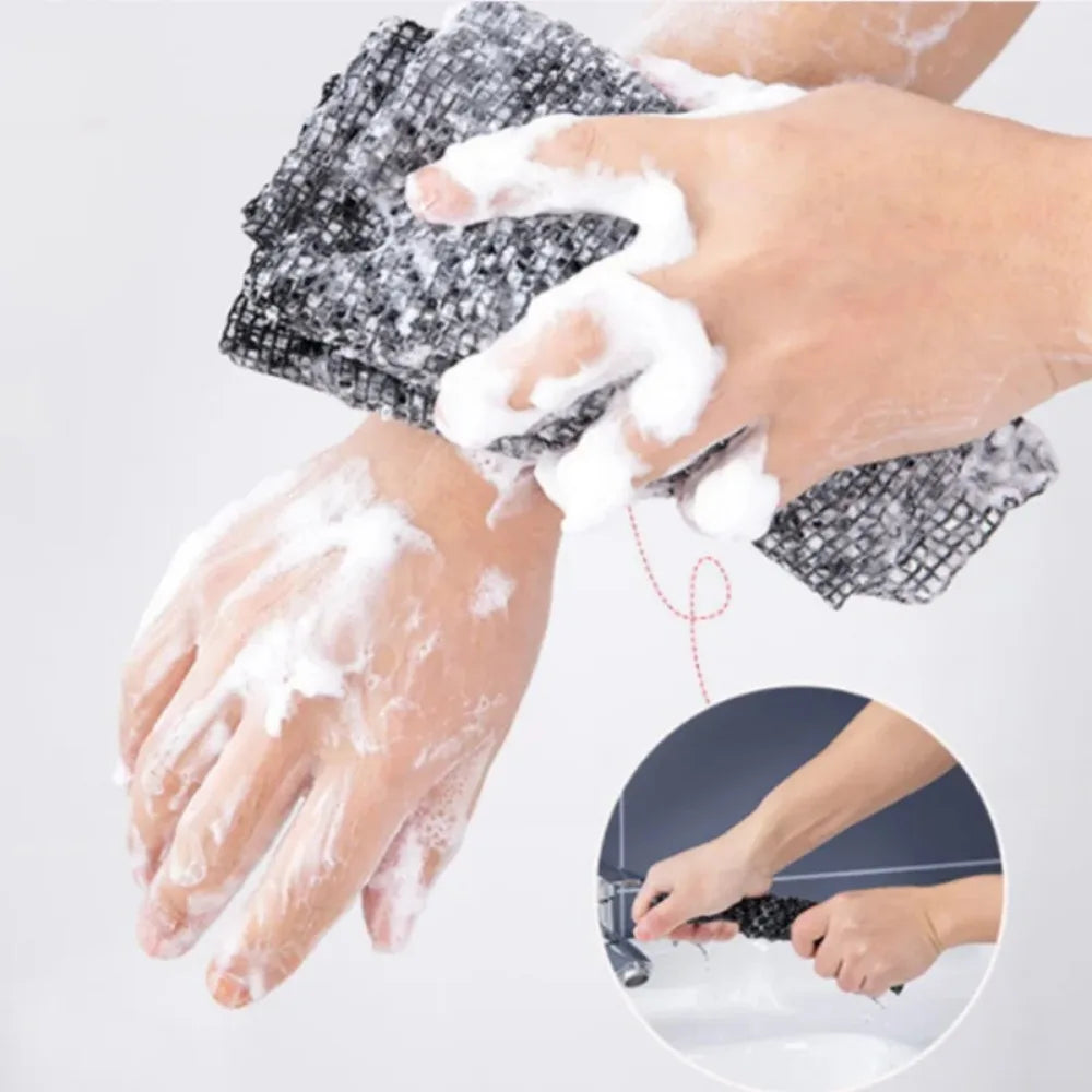 Japanese Exfoliating Bath Washcloth – Nylon Rubbing Towel Back Scrubber for Smooth Skin