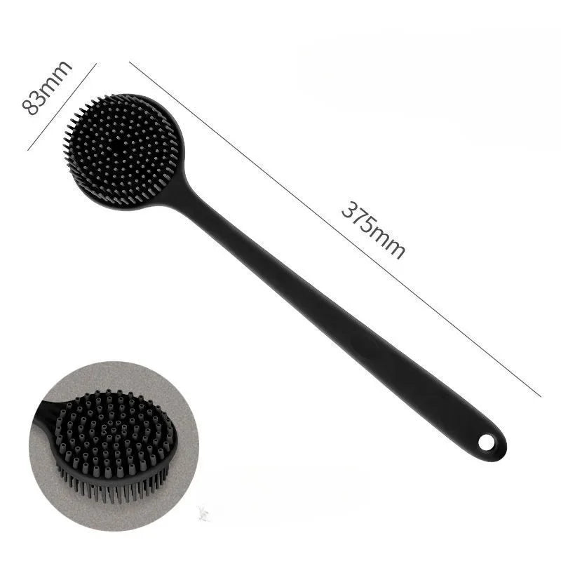 Silicone Back Scrubber Brush – Long Handle Double-Sided Body Deep Cleansing & Exfoliating Massage