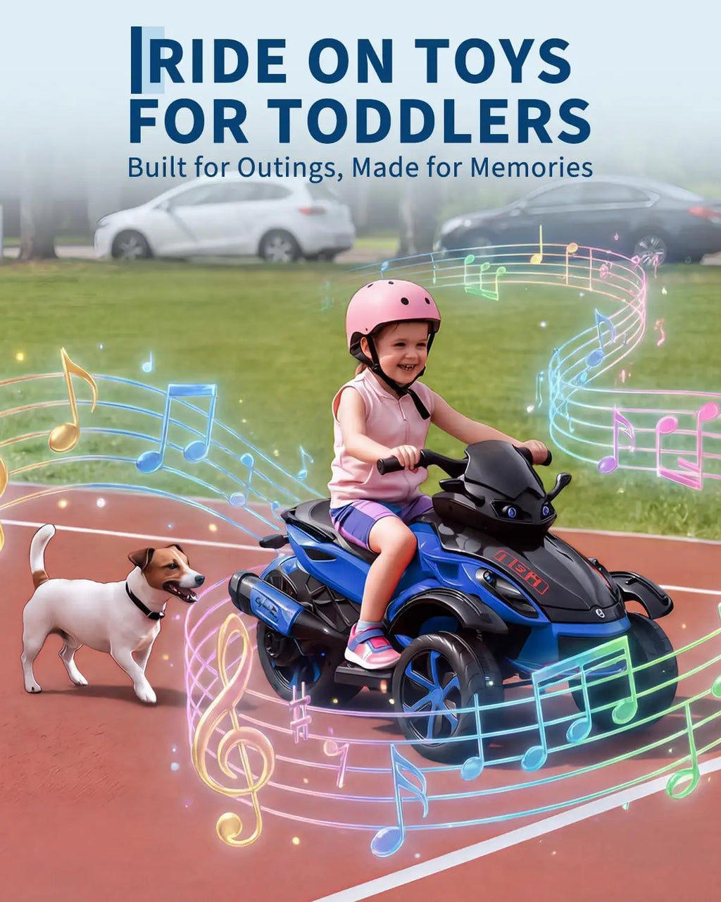 12V Kids Ride-On ATV – 3-Wheel Electric Toy with LED Lights