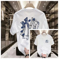 Men's Trendy Street Print T-Shirt — Loose Fit Cotton Short Sleeve Streetwear Tee