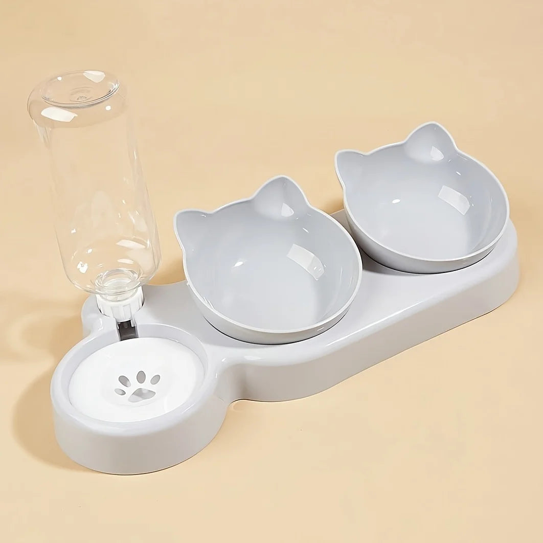 3-in-1 Gravity Pet Water & Food Bowl Set