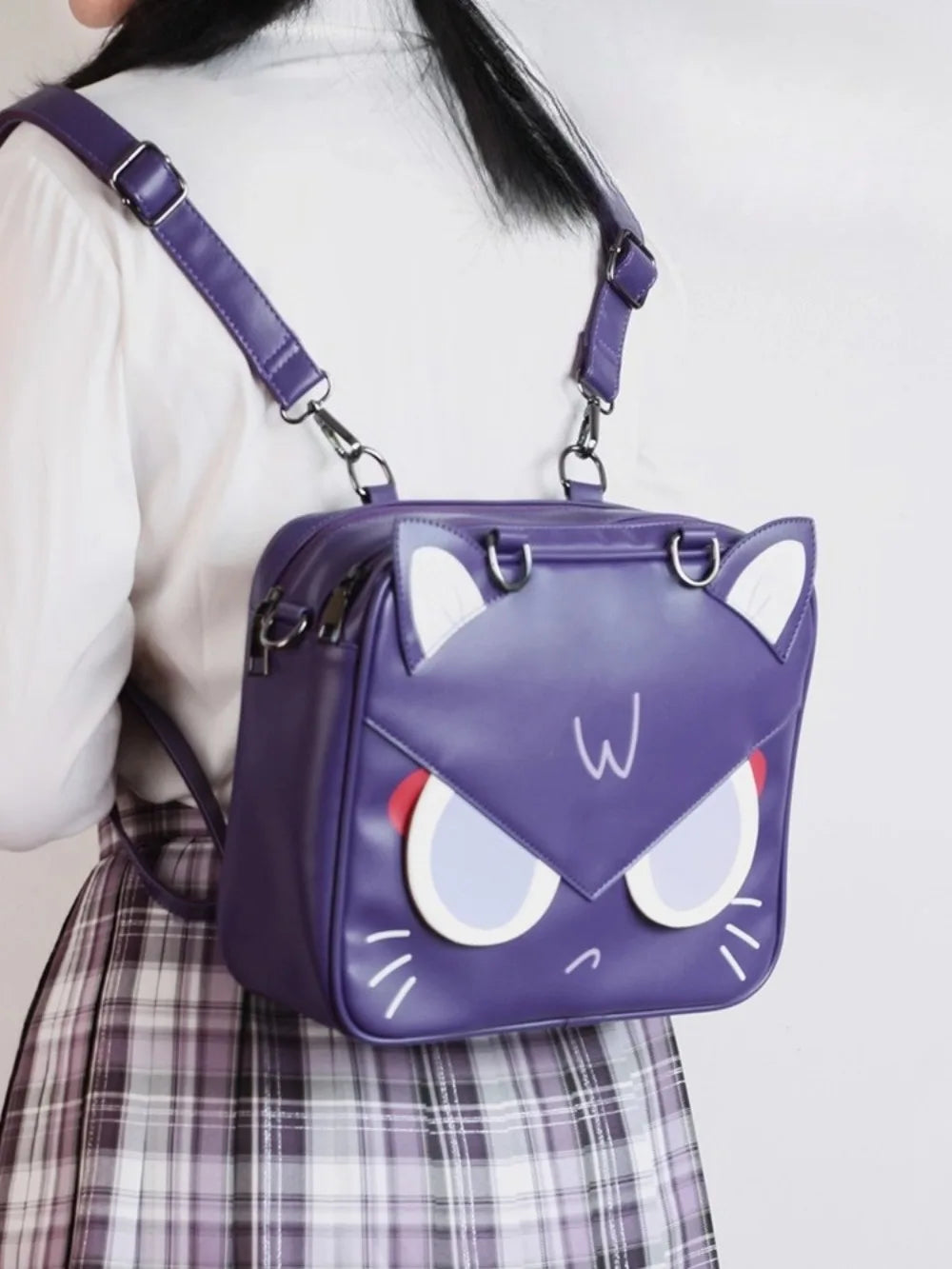 miyagawa Cat Pattern Waterproof Ita Underarm Crossbody Bag – Multi-Function Kawaii Shoulder Bag for Women