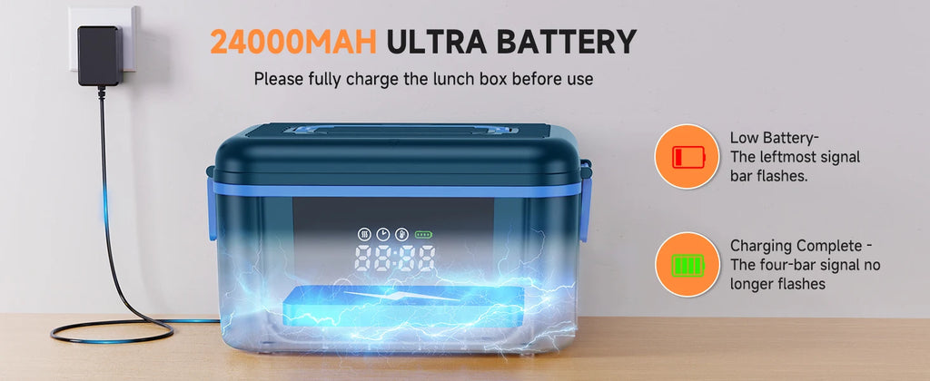 1.4L Cordless Electric Lunch Box – Rechargeable Food Warmer