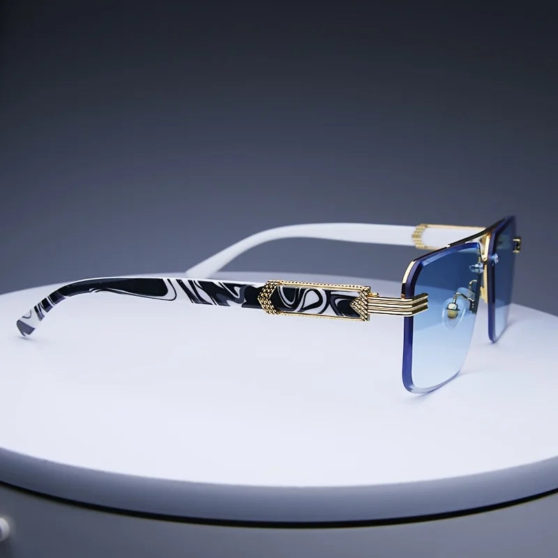 Fashion Rimless Sunglasses | Frameless Small Square UV Protection Shades for Men & Women