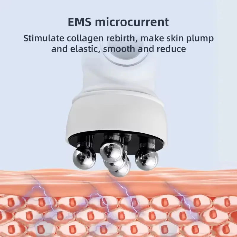 360° Rotating EMS Facial Massager with LED Phototherapy & Heat – Face Lift, Skin Tightening & Anti-Wrinkle Beauty Device