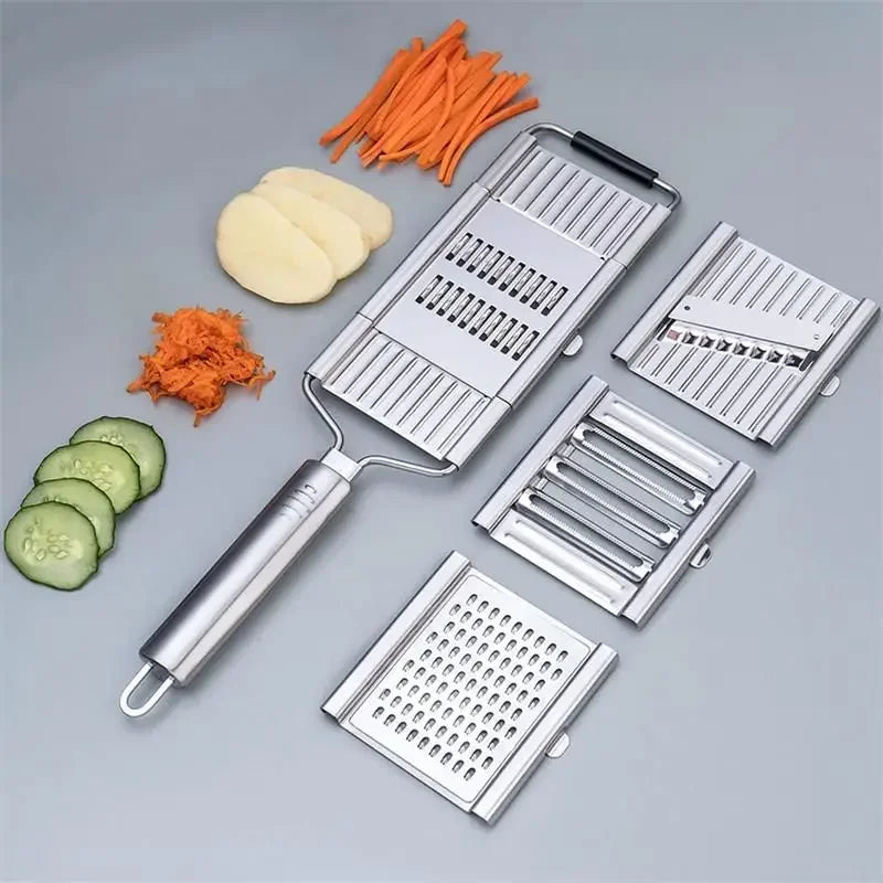 Manual Vegetable Slicer & Grater with Interchangeable Blades