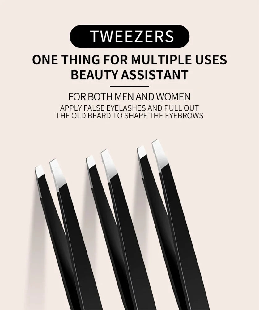 HISYI Stainless Steel Slanted Eyebrow Tweezers