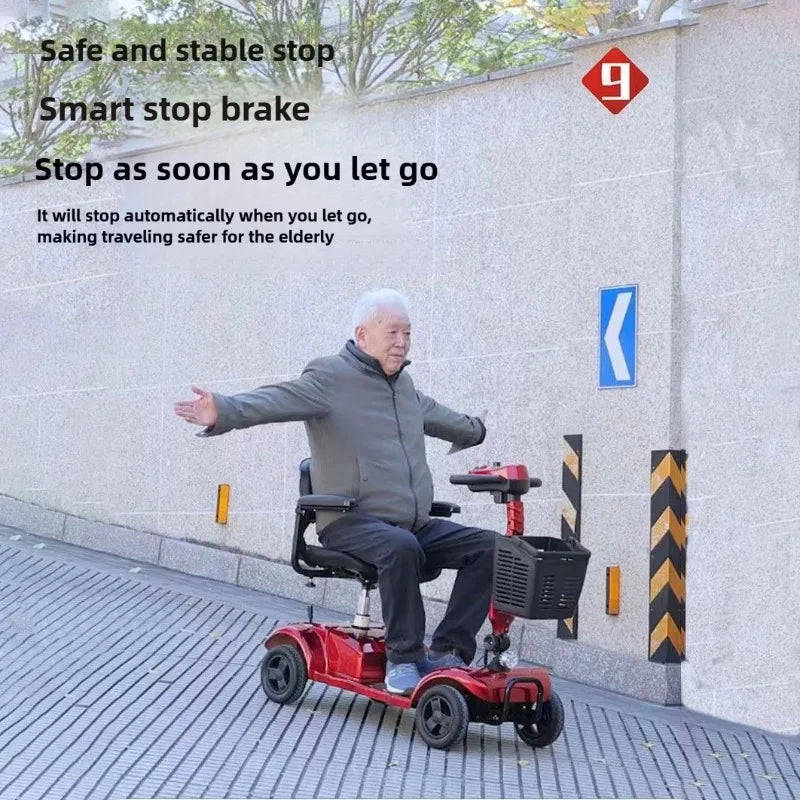 Foldable 4-Wheel Mobility Scooter – 300W, 25–50 km Range