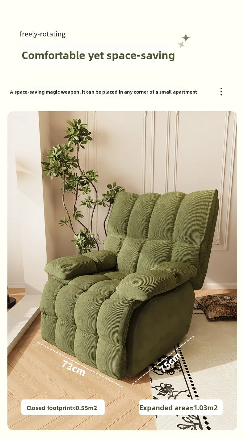 Five-Position Fabric Lounge Chair with Padded Arms