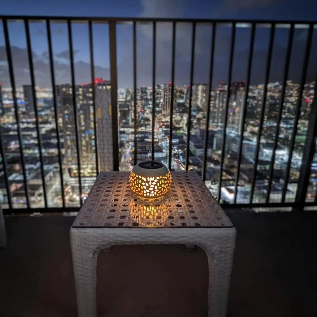 Solar Table Lamp – Warm LED Patio Lantern