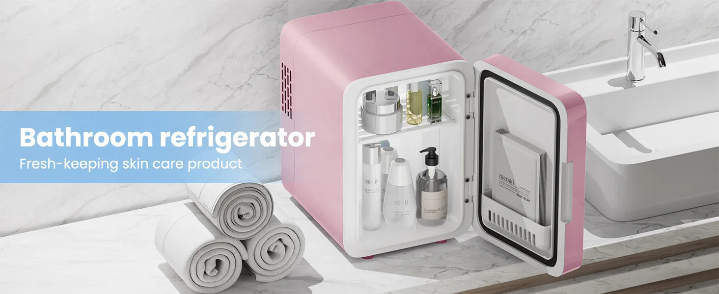 6L/9L LED Mirror Mini Fridge with Light — Portable Cosmetic Refrigerator Cooler & Warmer for Car, Home & Skincare