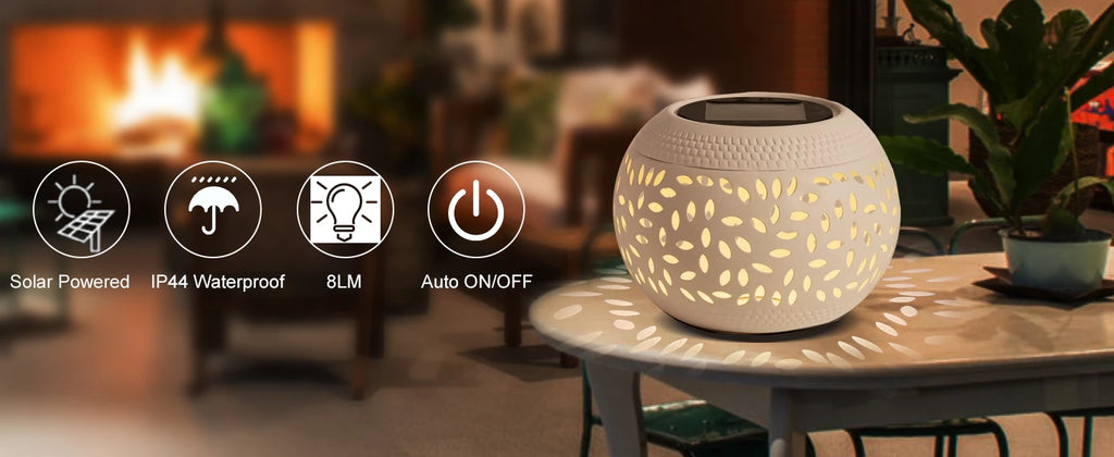 Solar Table Lamp – Warm LED Patio Lantern
