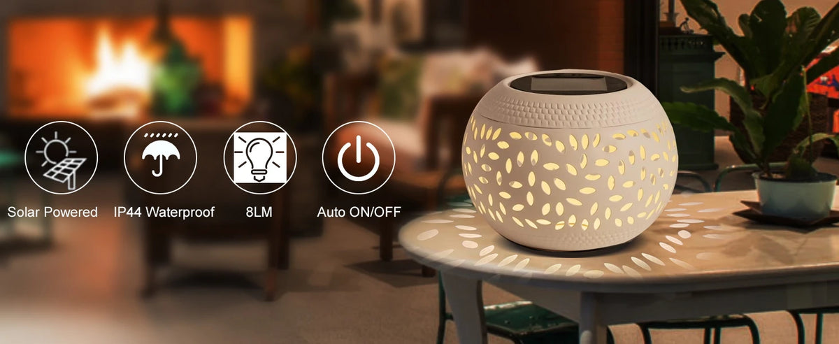 Solar Table Lamp – Warm LED Patio Lantern