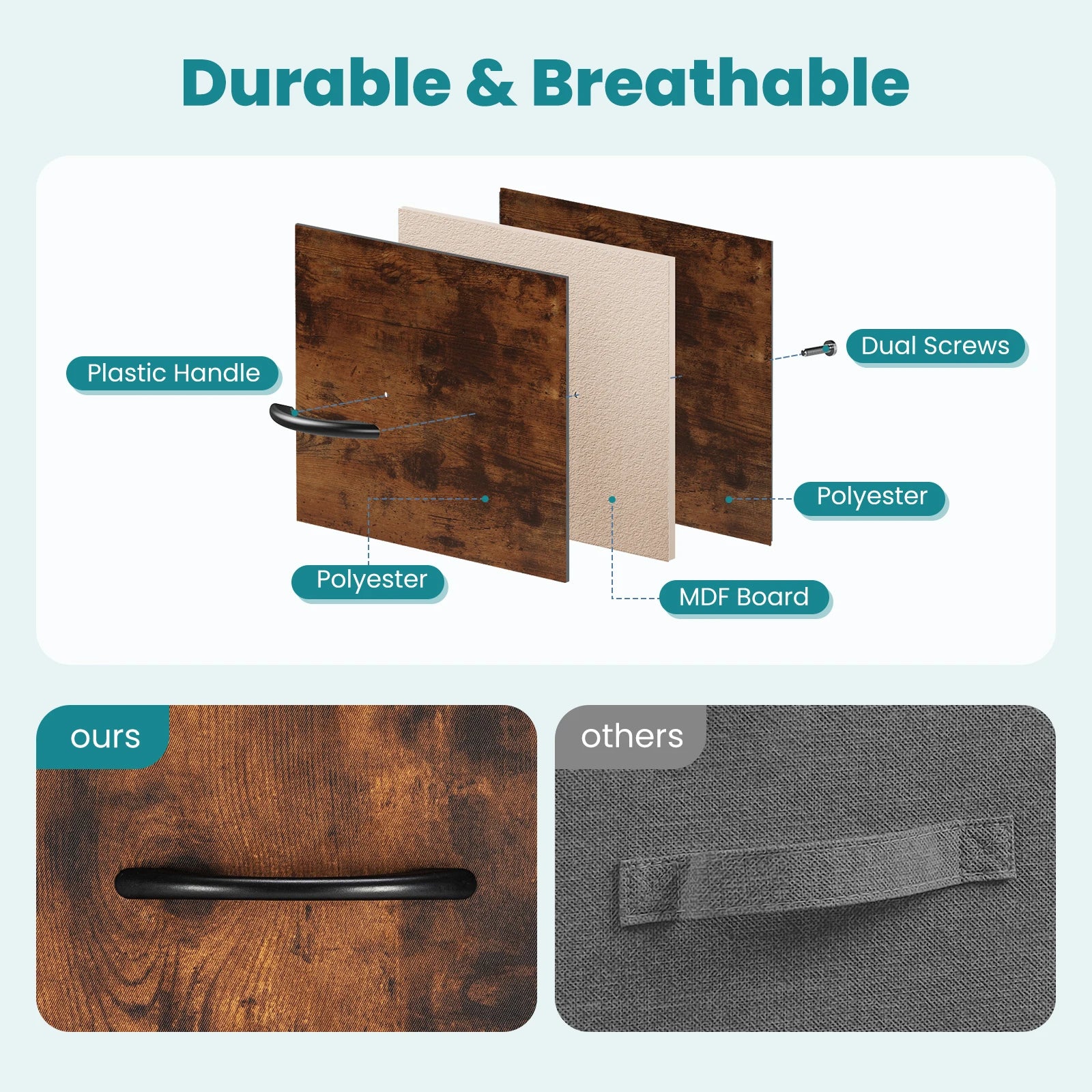 JHK 7-Drawer Dresser & Storage Chest – Fabric Drawers, Clothes Organizer for Bedroom & Living Room