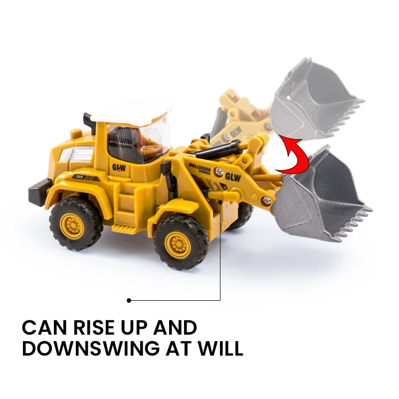 Die-Cast Engineering Vehicle Toy – Excavator, Crane, Bulldozer & Backhoe for Kids