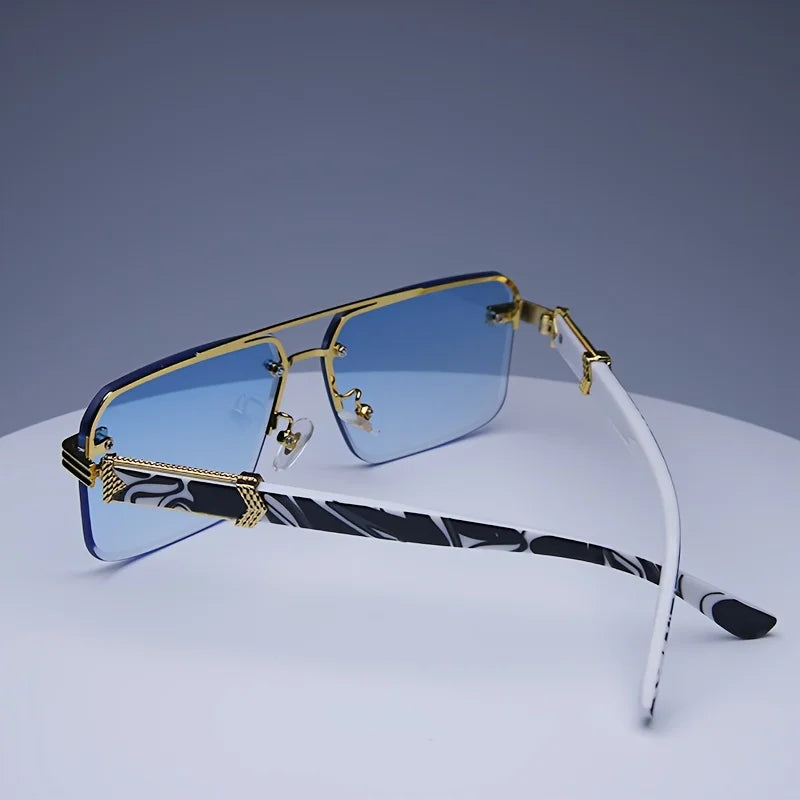 Fashion Rimless Sunglasses | Frameless Small Square UV Protection Shades for Men & Women