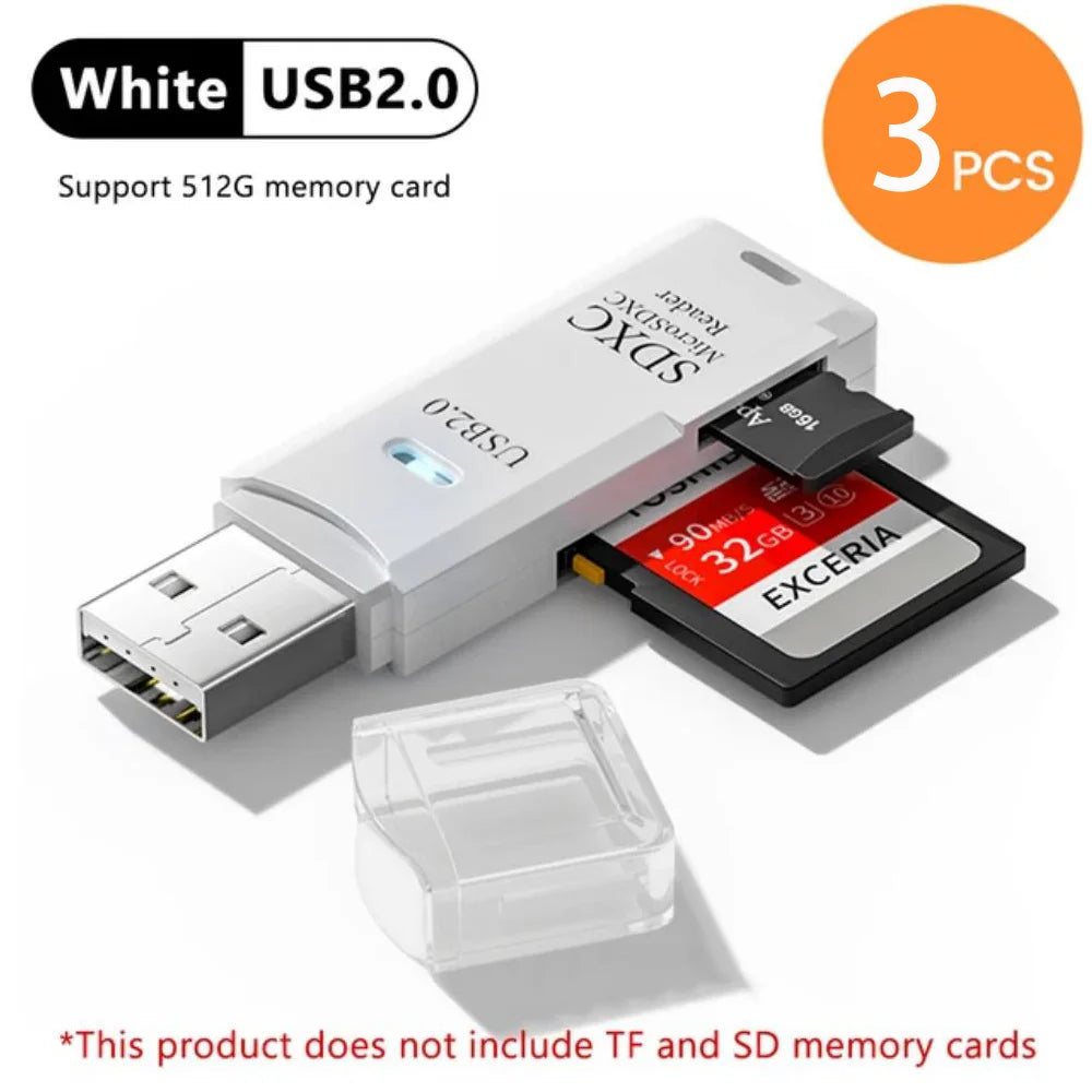 USB 3.0 Multi-Card Reader & Hub Adapter – SD, TF, MiniSD, Flash Drive for PC & Laptop