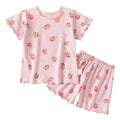 Baby Girl Strawberry Pajamas Set | Short Sleeve 2-Piece Toddler Summer Sleepwear