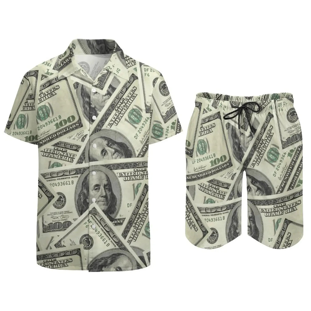 Men's Psychedelic Magic Mushroom 3D Print Shirt & Beach Shorts – Oversized Hawaiian Set