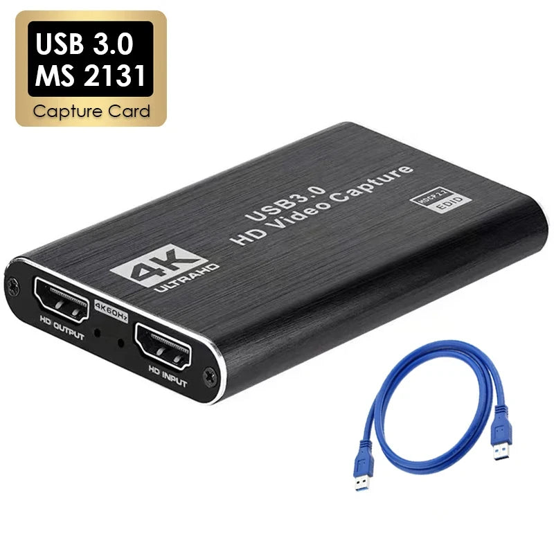 4K USB 3.0 Video Capture Card – 1080P 60Hz, HDMI Input, OBS Compatible, PS4 & Game Recording