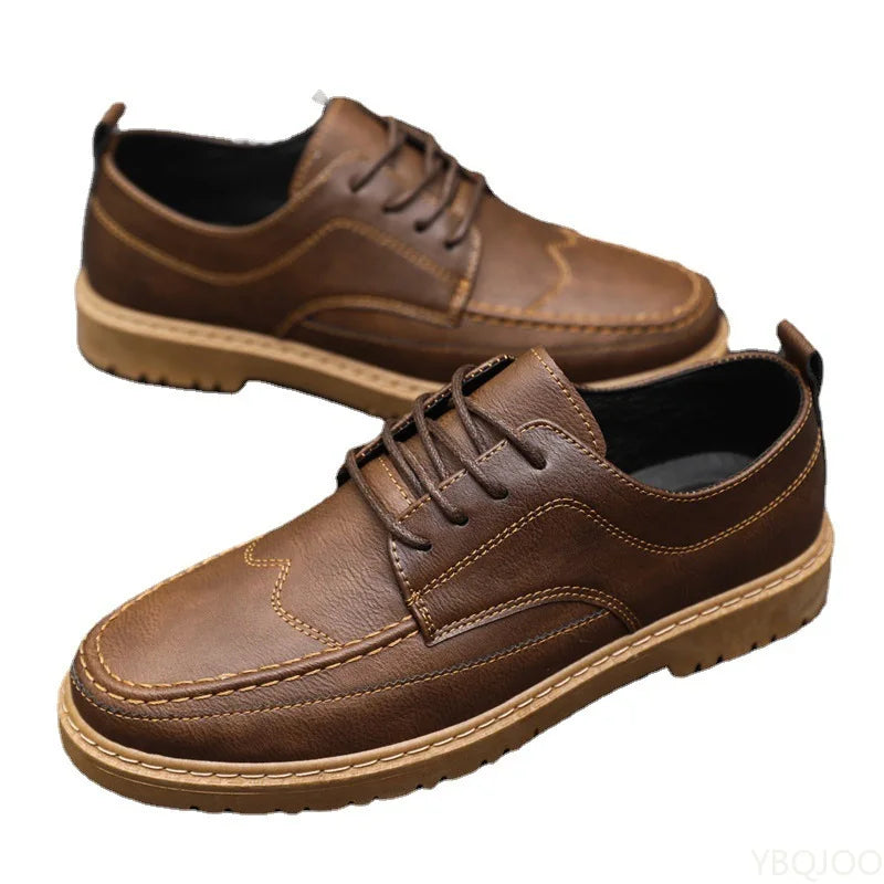 Men's Round-Toe Lace-Up Casual Shoes