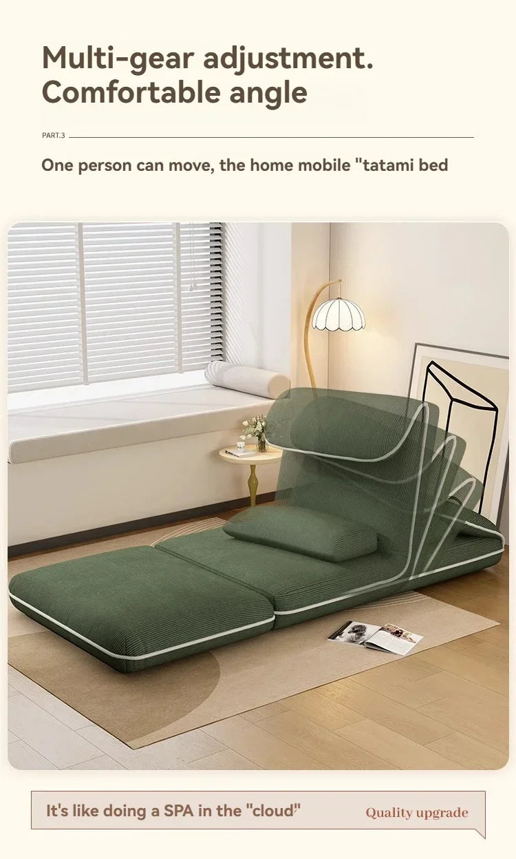 Foldable Fabric Sofa Bed — Lazy Tatami Lounge Chair