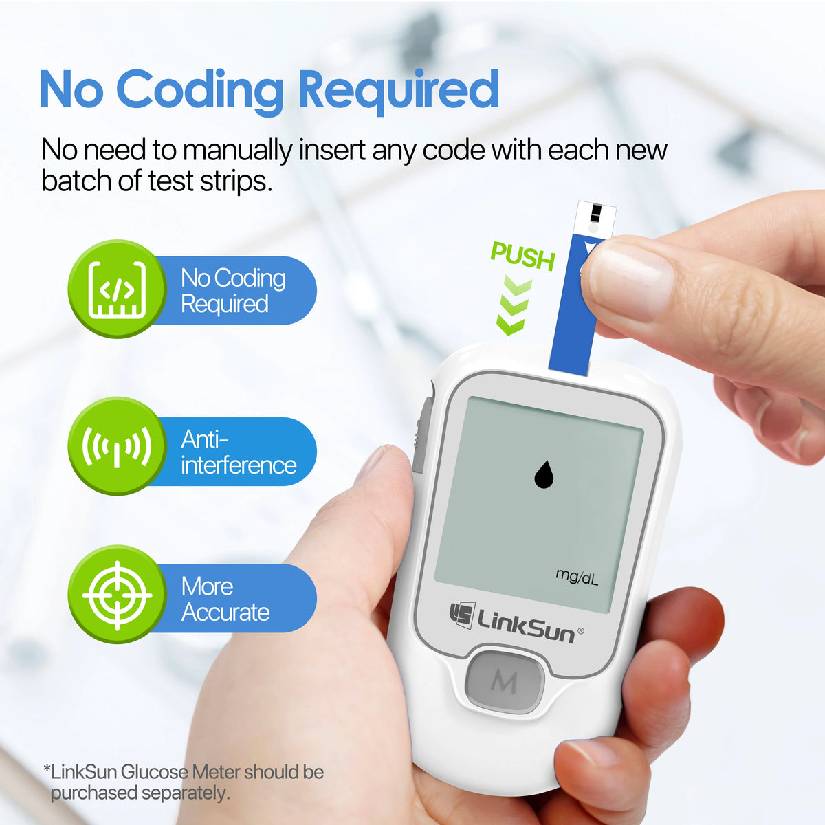 Linksun Blood Glucose Test Strips & Lancets for G-425-2, G-425-3, G-427B – 50 to 500PCS