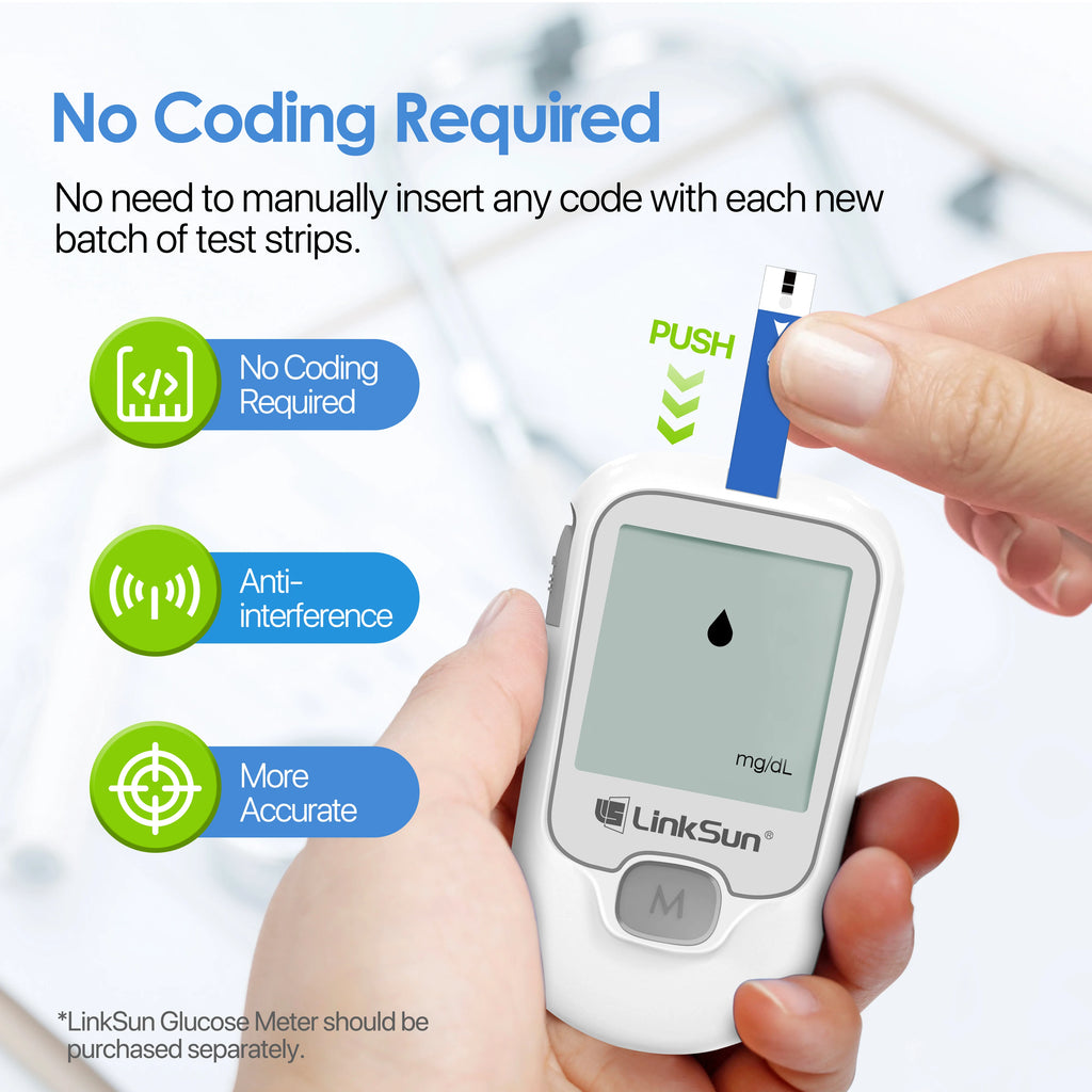 Linksun Blood Glucose Test Strips & Lancets – Compatible with G-425-2, G-427B & G-425-3 Glucometers (50/100/200/300/500 pcs)