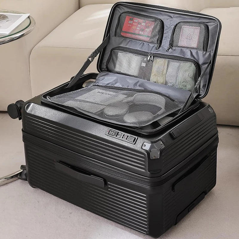 Side Opening Expandable Suitcase – Large Capacity PC Hardside with Brake & 5-Wheel Spinner 20–34"