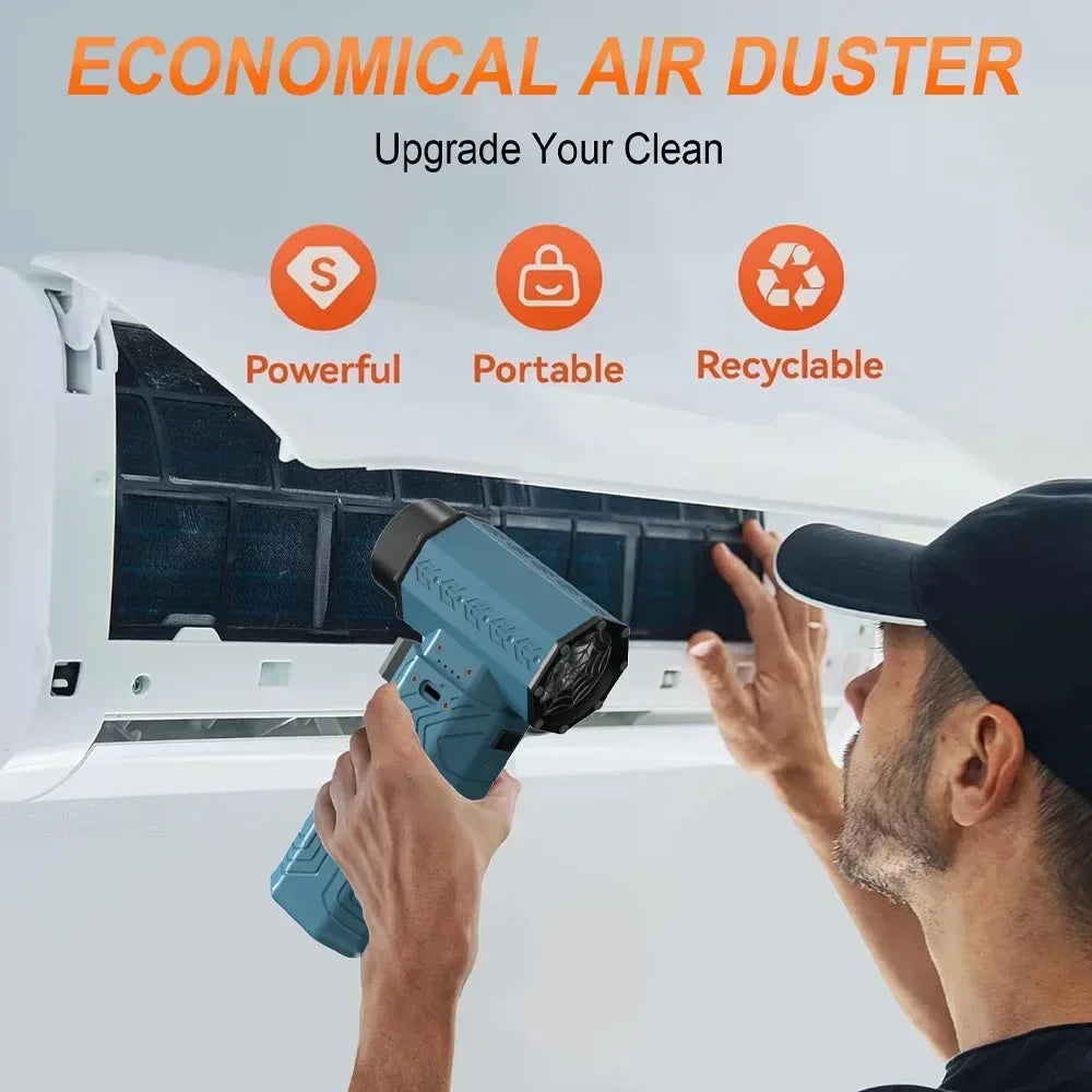 880000RPM Turbo Jet Fan Air Blower – 10000mAh 600g Thrust Brushless Duster for Car & Leaf Removal